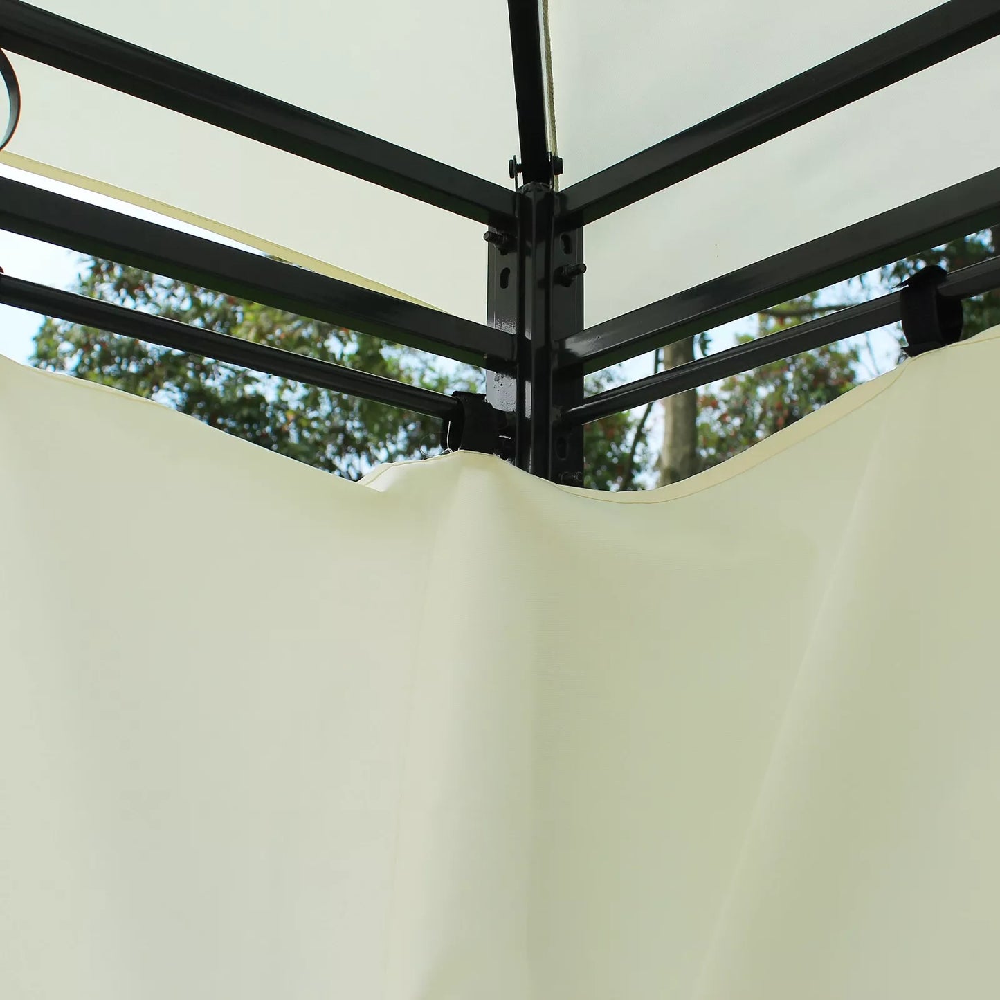 Pavilionas 3x4m Sodo paviljonas su 6 šoniniais skydais, sąskrydžio palapinė, sodo palapinė, šventės palapinė su dvigubu stogu, smėlio+juoda