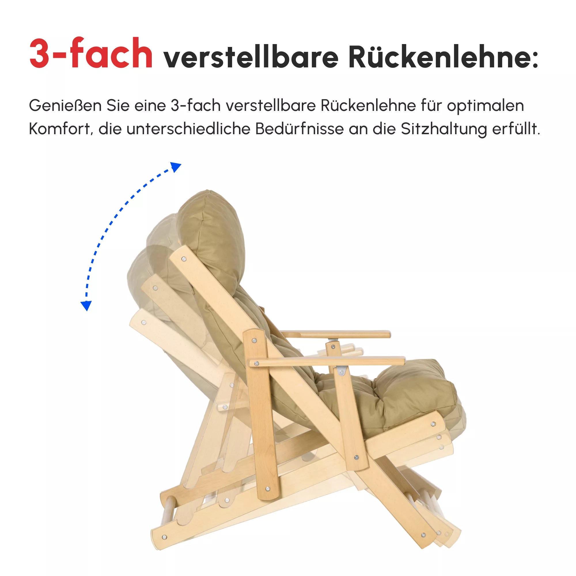 Poilsio krėslas su reguliuojamu atlošu, iki 120 kg, rudas
