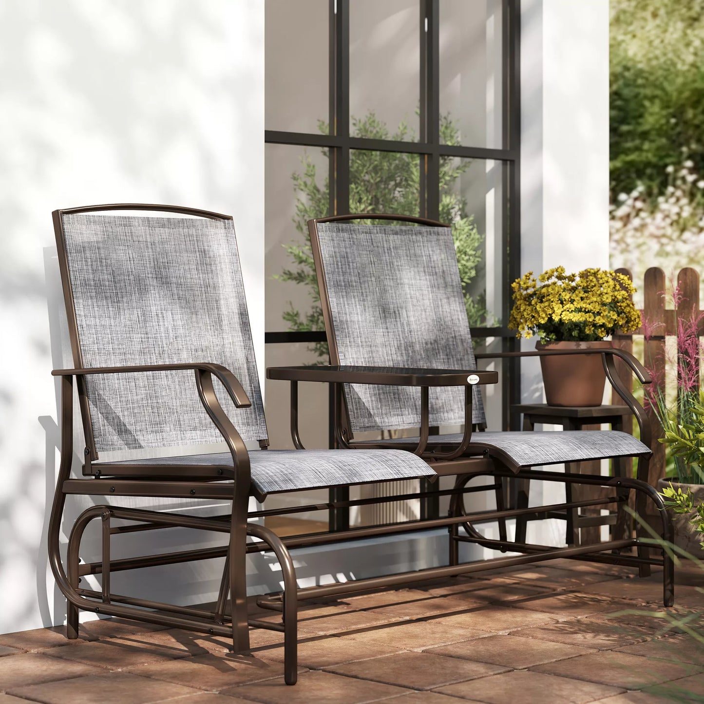 Sodo suolas Sūpynės suolas Sodo suolas su stalu Sūpynės suolas 2 vietų