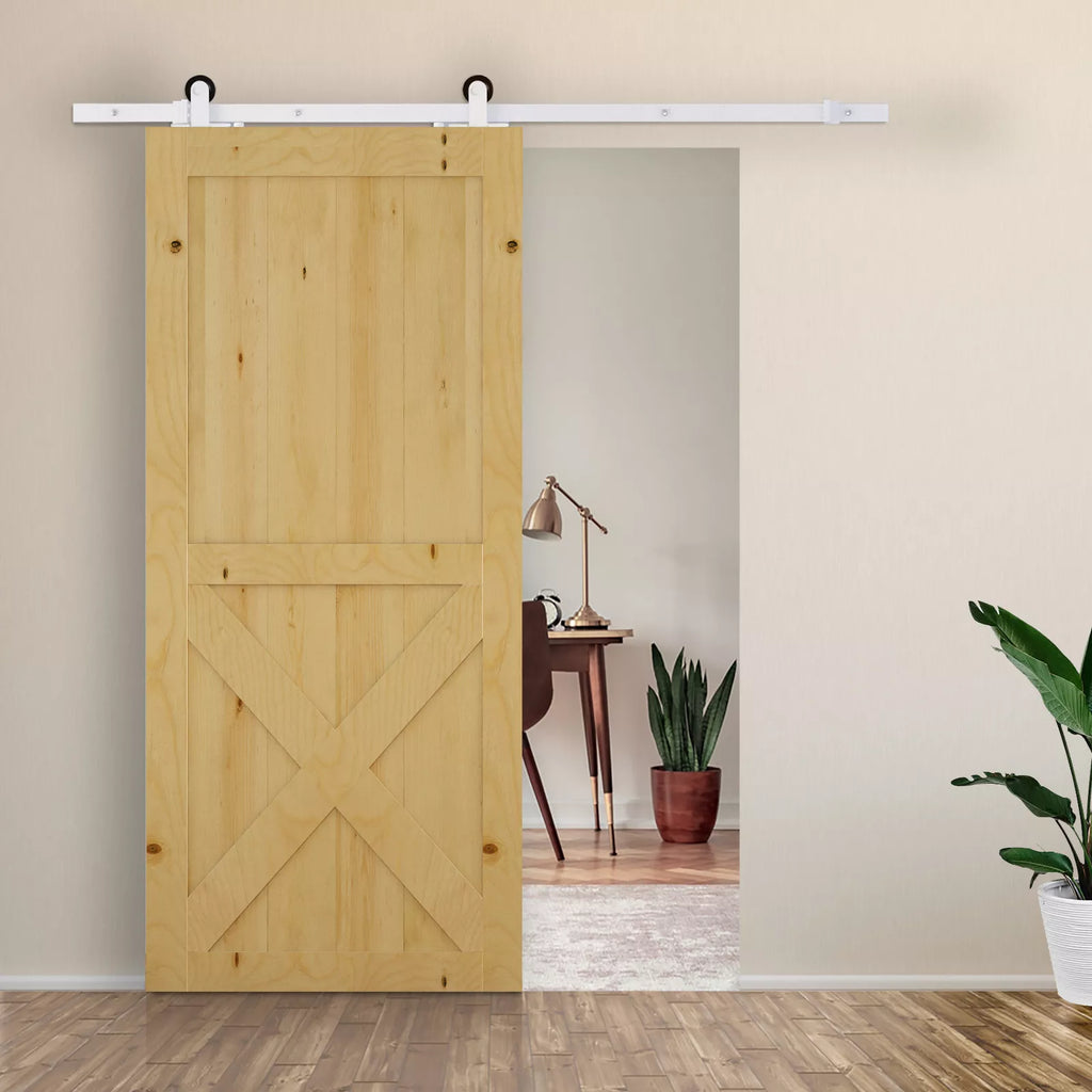 Stumdomų durų bėgelių komplektas, 183 cm, baltas