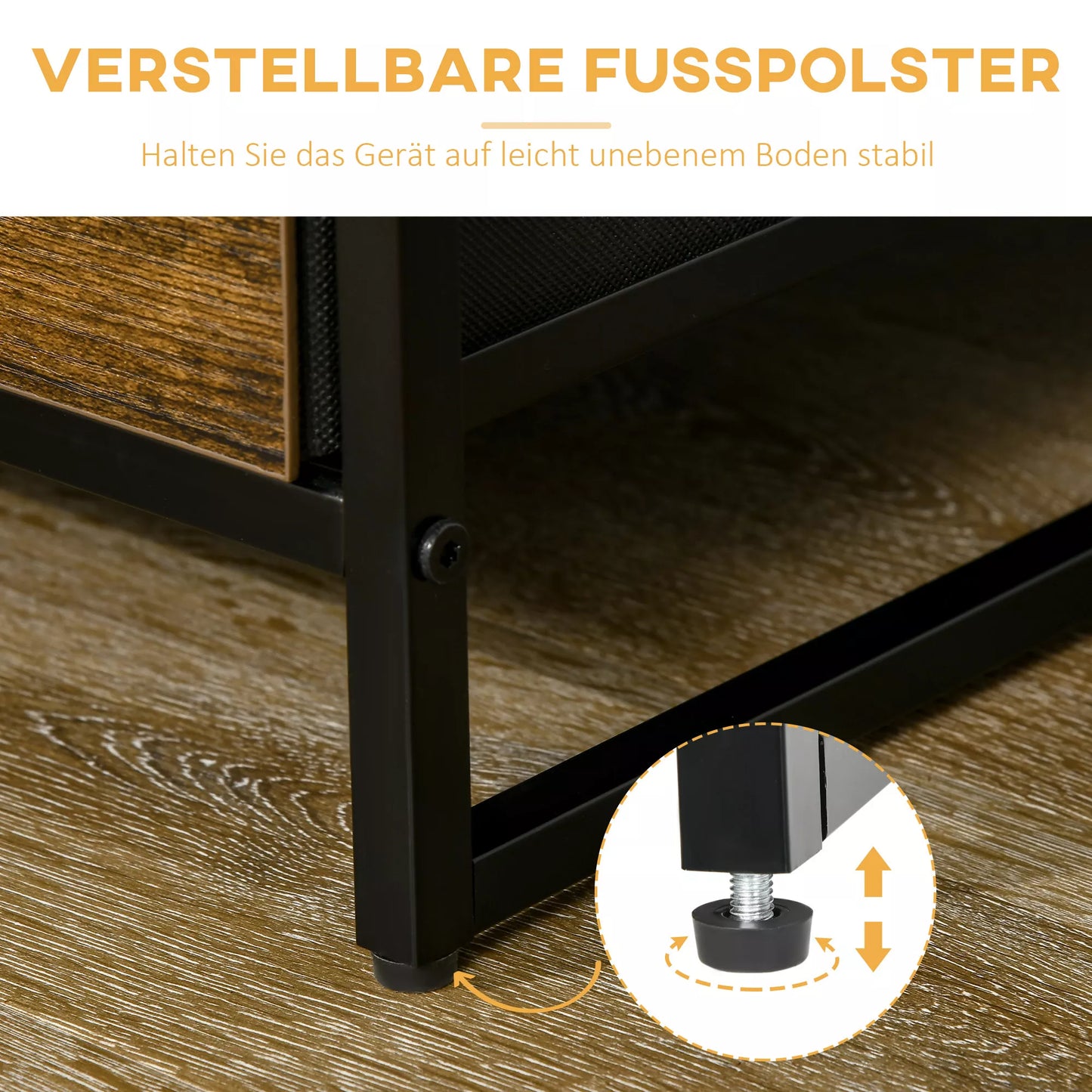 Saugojimo lentyna su stalčiais, atvira laikymo vieta, plieninis rėmas, reguliuojamos kojelės, 44x40x155 cm