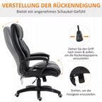 Biuro kėdė su masažu, aukščio reguliavimo pirmininko kėdė, ergonomiška biuro kėdė, žaidimų kėdė, kompiuterio kėdė, 6 vibracijos taškai, lininės išvaizdos reguliuojama juoda 66 x 78 x 112–120 cm