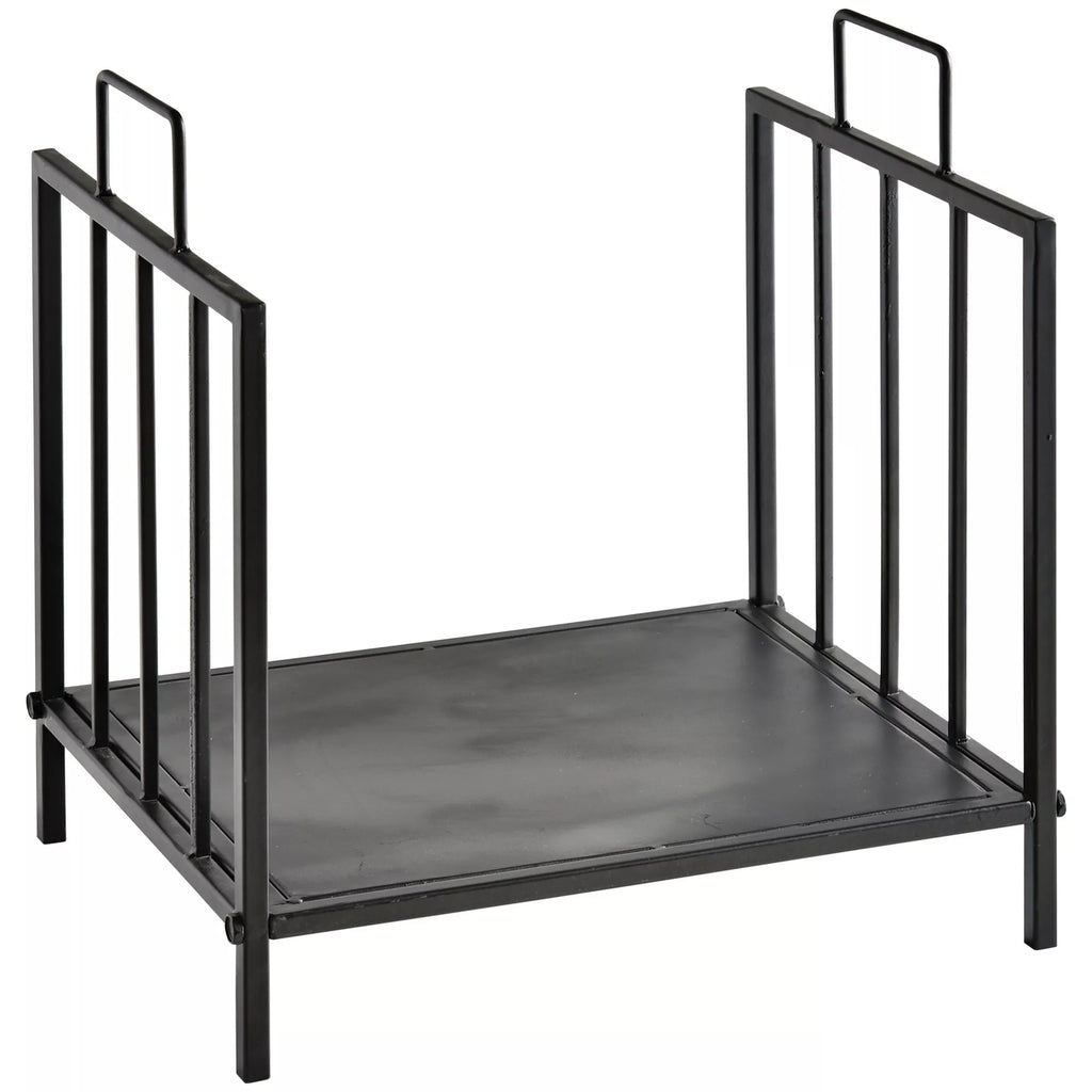 Kaminholzregal für innen 44,5 x 33 x 46,5cm Brennholzregal mit Griffe für Feuerholz, Brennholz Metall Schwarz