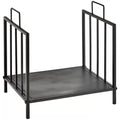 Kaminholzregal für innen 44,5 x 33 x 46,5cm Brennholzregal mit Griffe für Feuerholz, Brennholz Metall Schwarz