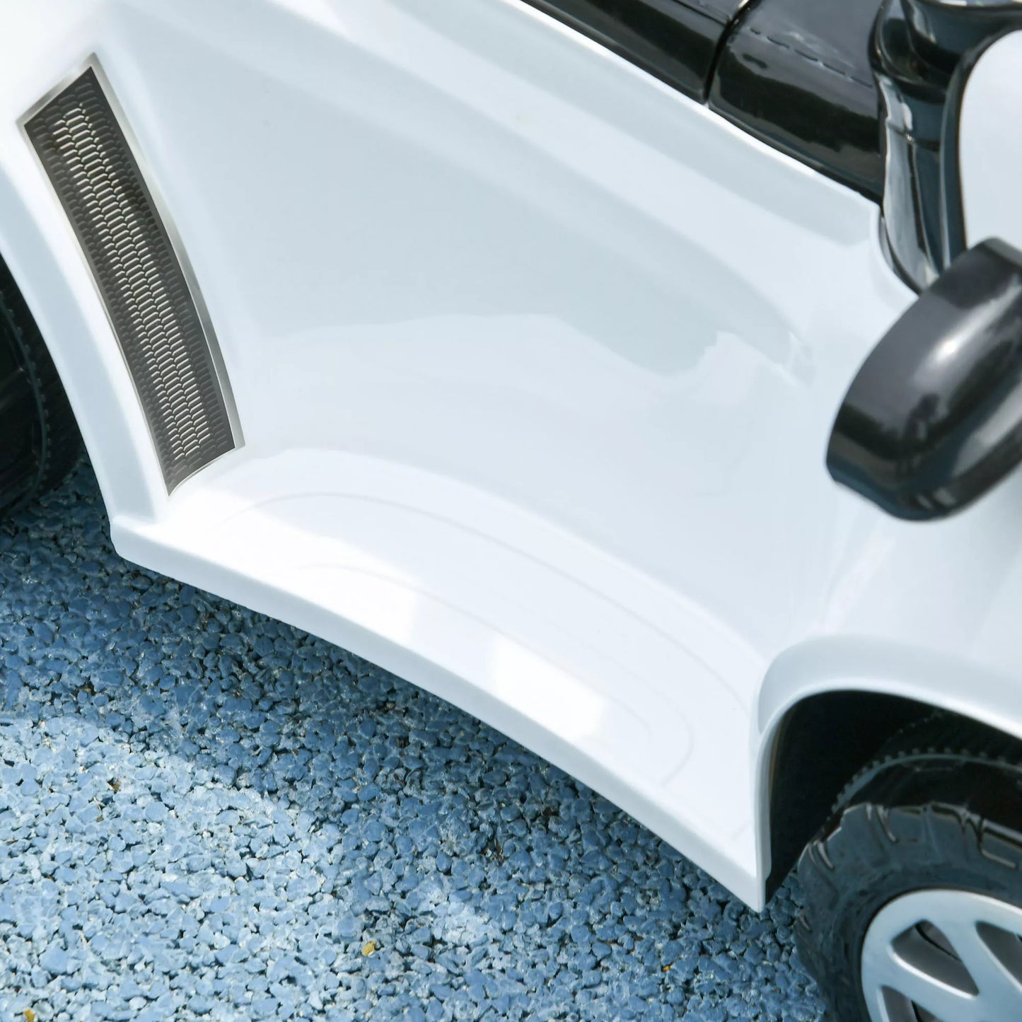 2-in-1 paspiriama mašinėlė, nuimamas stogelis, šviesos, muzika, garsinis signalas, plastikas ir metalas, 96 x 39 x 90 cm, balta/juoda