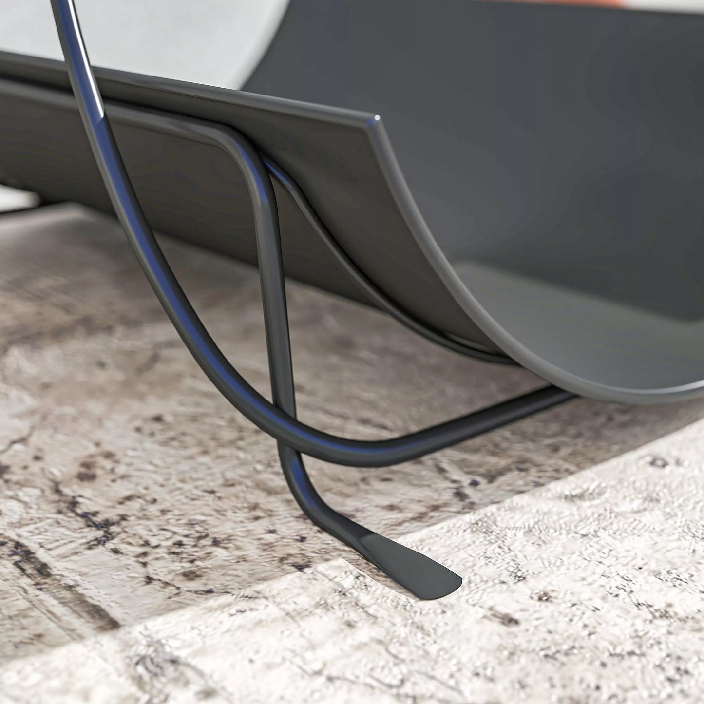 Vidinė malkų laikymo lentyna 51 x 38 x 33cm, geometrinis malkų stovas su metaline rankena, juoda