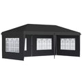 Greitai surenkama pavėsinė, sulankstomas renginių paviljonas, poliesteris ir plienas, 3x6 m, juodas