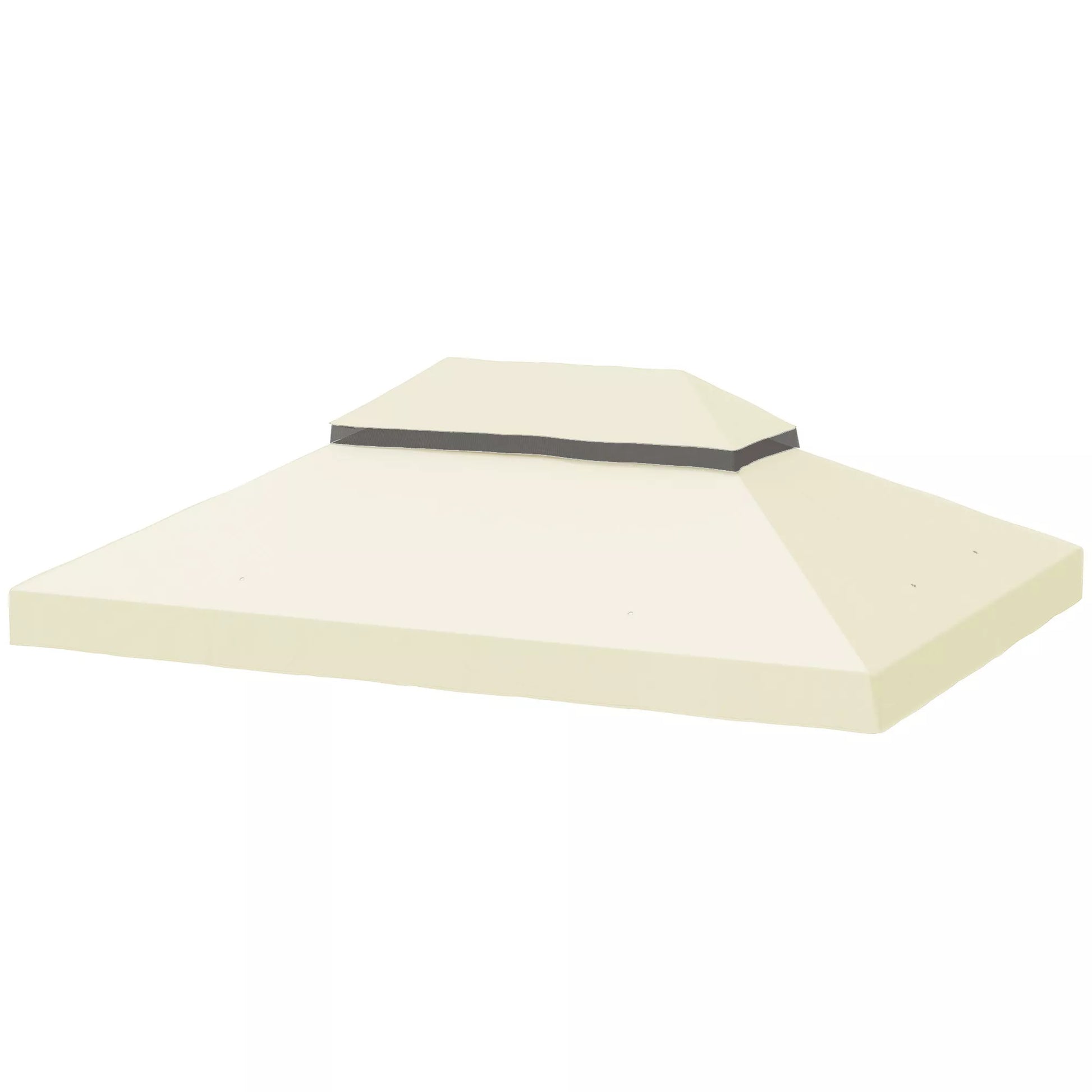 Paviljono atsarginis stogas, 3 x 4 m, atsarginis tentas su vandens nutekėjimo angomis, poliesteris, apsauga nuo saulės, UPF30+, kreminė balta spalva