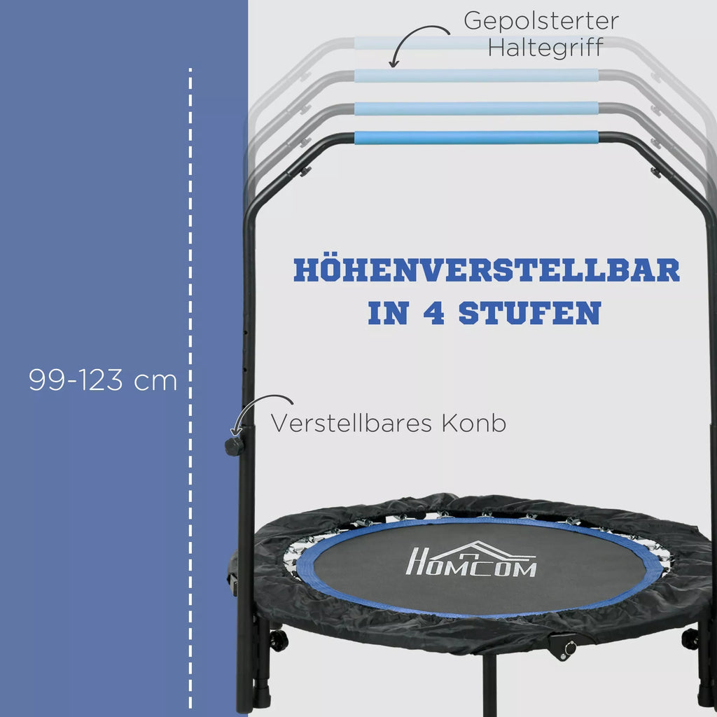 Fitneso batutas su reguliuojama rankena, 102 cm, iki 150 kg, juodos ir mėlynos spalvos