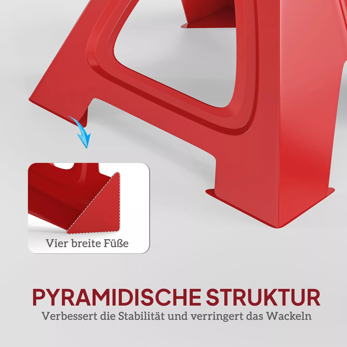 Atraminiai stovai 2 vnt. 3 tonų keliamosios galios, su saugos kaiščiu, 10 pakopų aukščio reguliavimas, raudoni