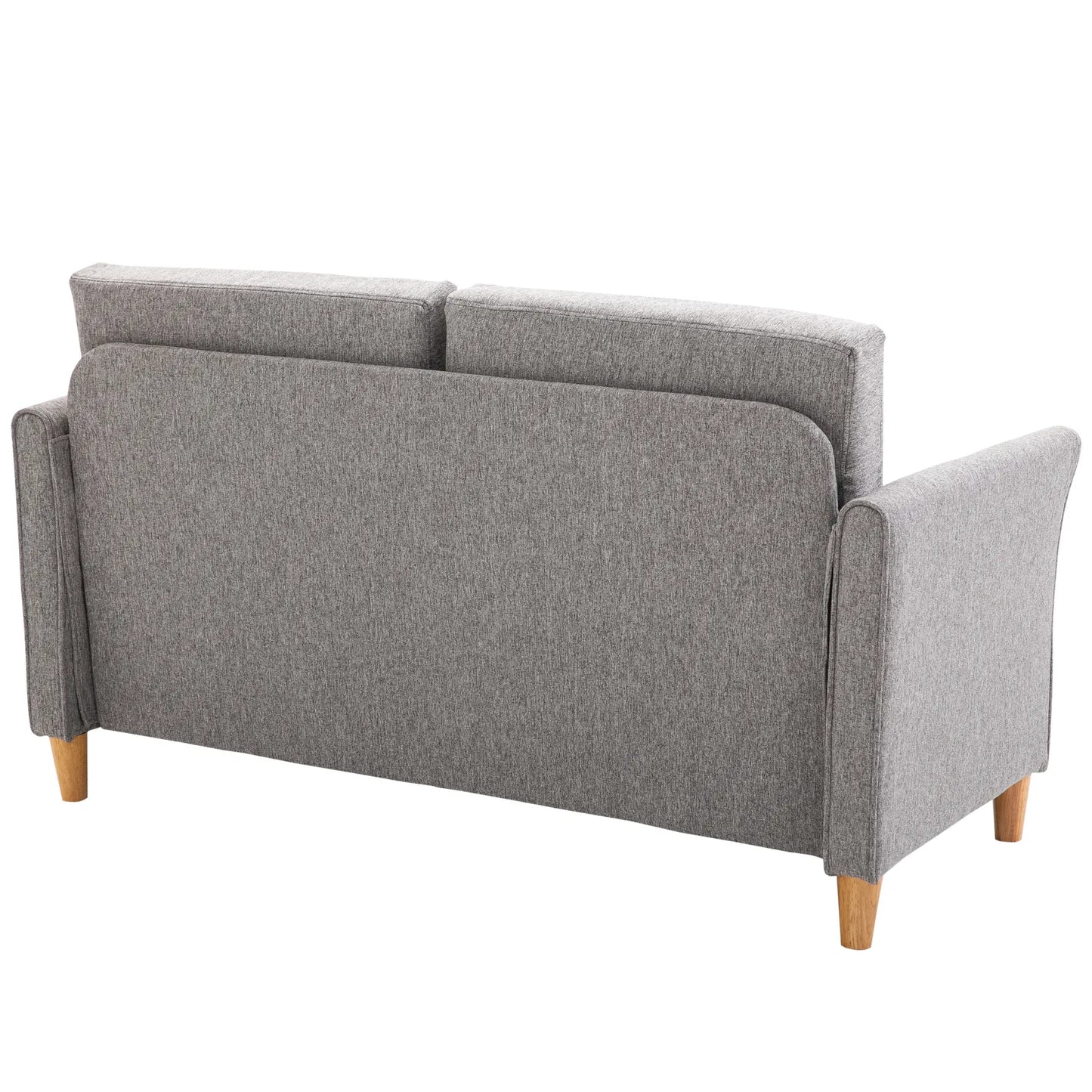 ® Dviejų vietų sofa | Nuimamos pagalvėlės | Linas, putplastis, kaučiuko mediena | Šviesiai pilka | 141 x 70 x 78 cm