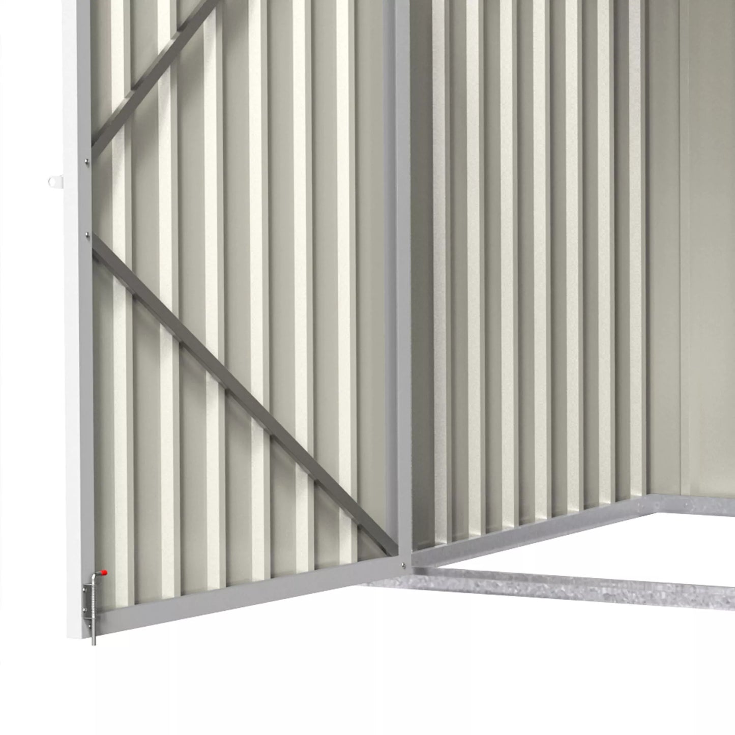 Lauko šiukšliadėžių dėžė Storer, užrakinama laikymo dėžė 2 šiukšliadėžėms, plieninė, 178,5 x 104,5 x 128,5/113 cm, žalia