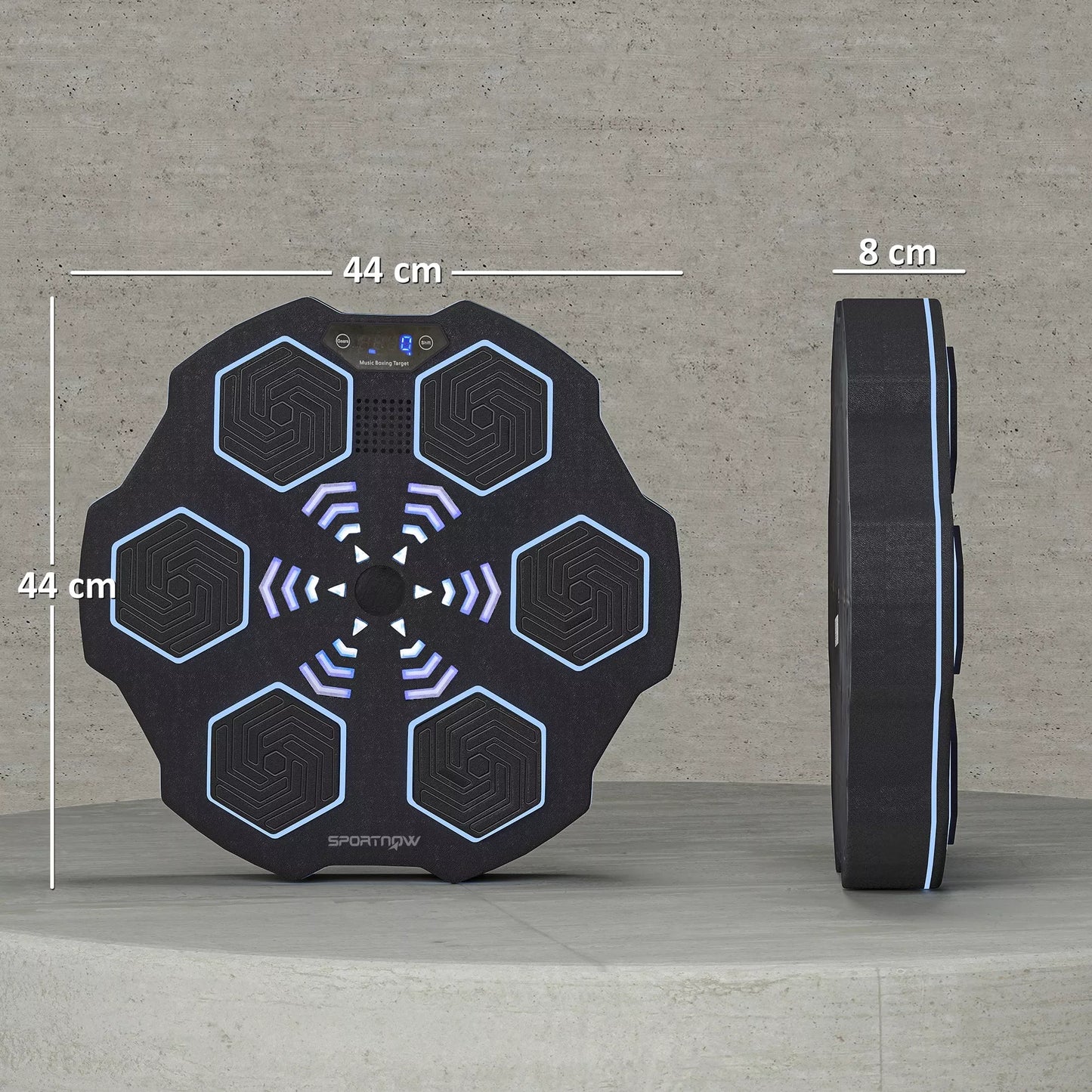 Muzikos grotuvas su Bluetooth, tvirtinamas prie sienos, 9 greičiai ir režimai, LED apšvietimas, juodas