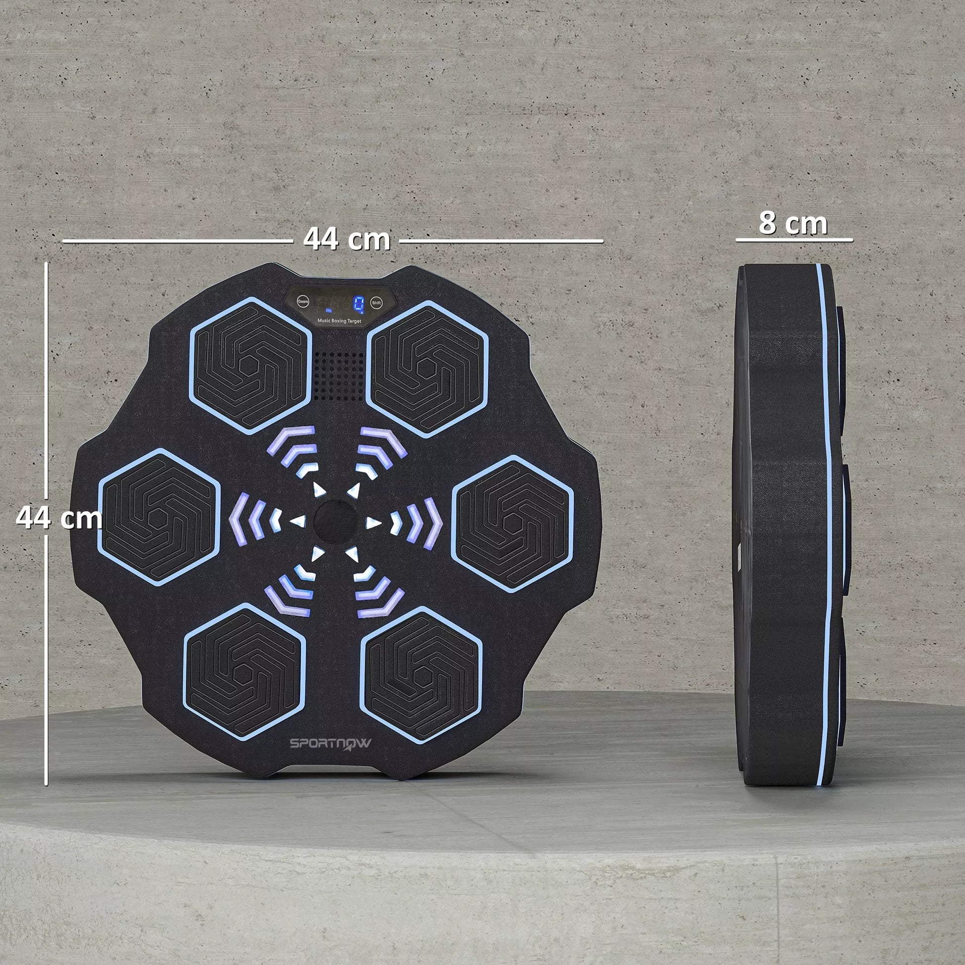 Muzikos grotuvas su Bluetooth, tvirtinamas prie sienos, 9 greičiai ir režimai, LED apšvietimas, juodas