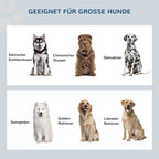 Infografika su šunų veislių piktogramomis: didelėms veislėms