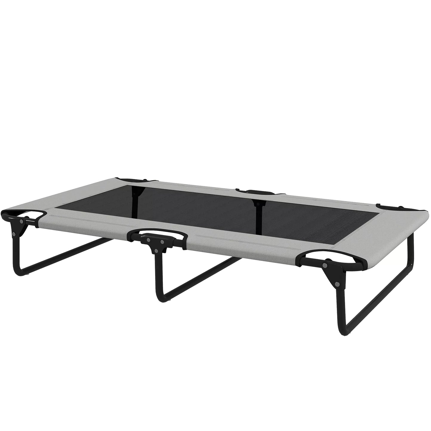 Nešiojama paaukštinta šunų lova, pakeltas naminių gyvūnėlių gultas su kvėpuojančiu tinkleliu, dideliems šunims, šviesiai pilka