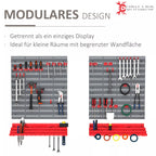 Infografika su modulinės Įrankiu sienelės sudedamu išdėstymu ir atskiro naudojimo schema