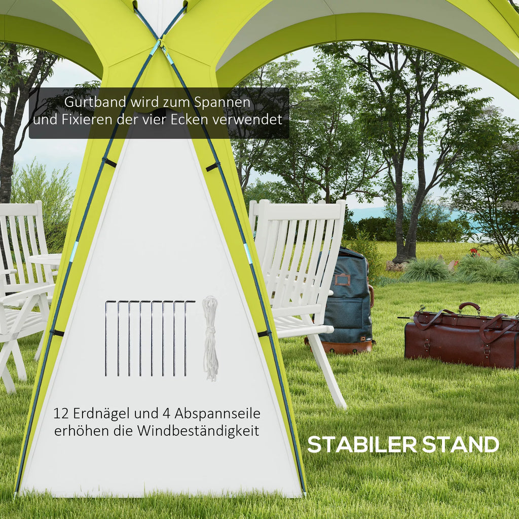 Event Shelter 3,5 x 3,5 m paviljonas su kabliais Durys Vandeniui atsparus Žiemai pritaikytas Sodo paviljonas Žalias