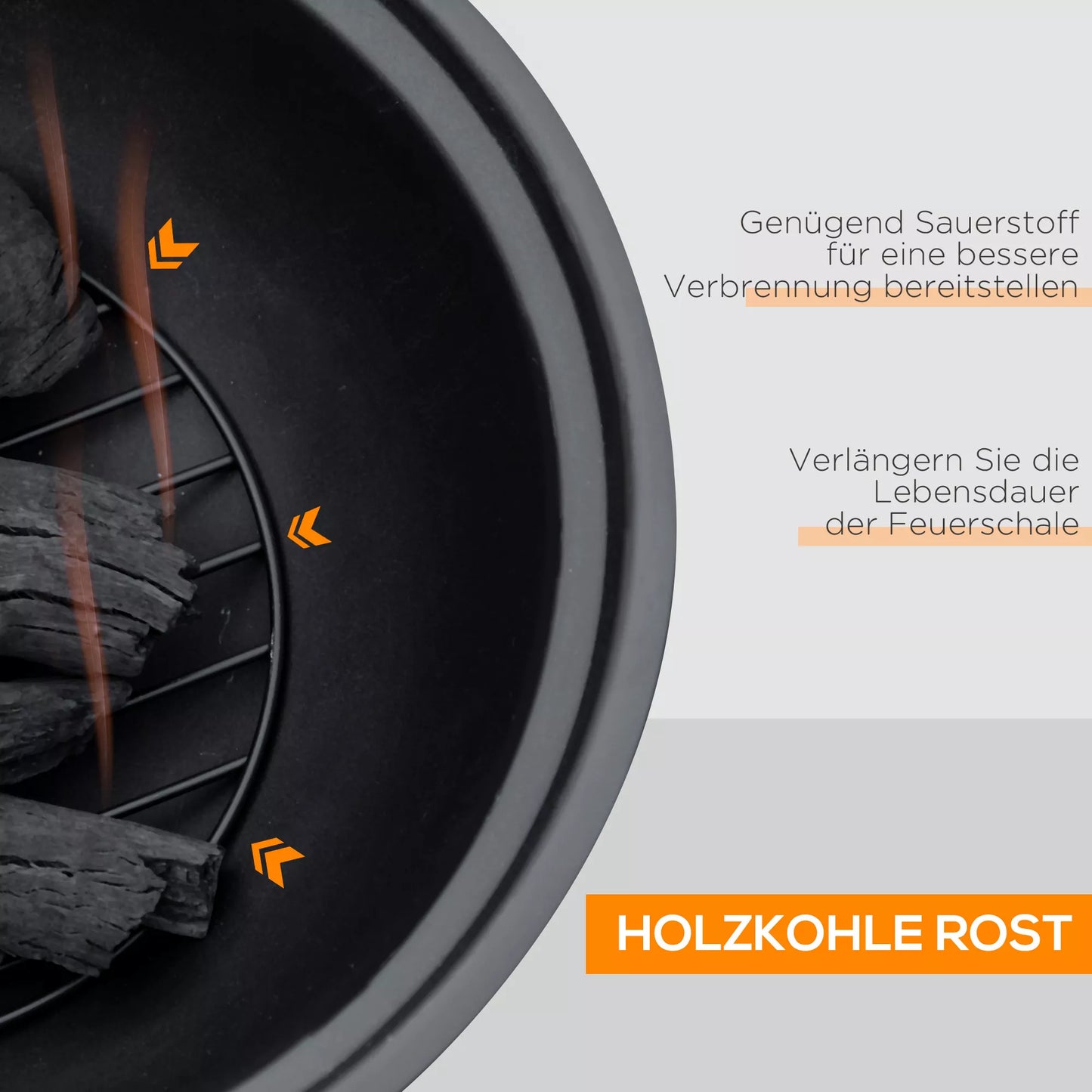 Lauko židinys medžio kelmo dizaino, kibirkščių tinklelis, anglies grotelės, pakūrenimo įrankis, Ø61,5 x 39 cm