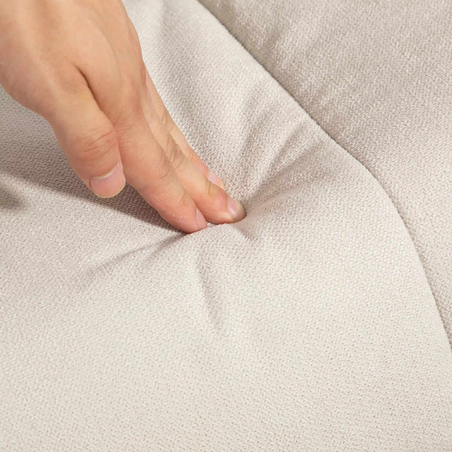 HOMCOM Masažinė kėdė su atlošimo funkcija ir pėdų atrama, 145° atlošimo kampas, poliesteris, 80 x 86 x 99 cm, kreminės baltos spalvos