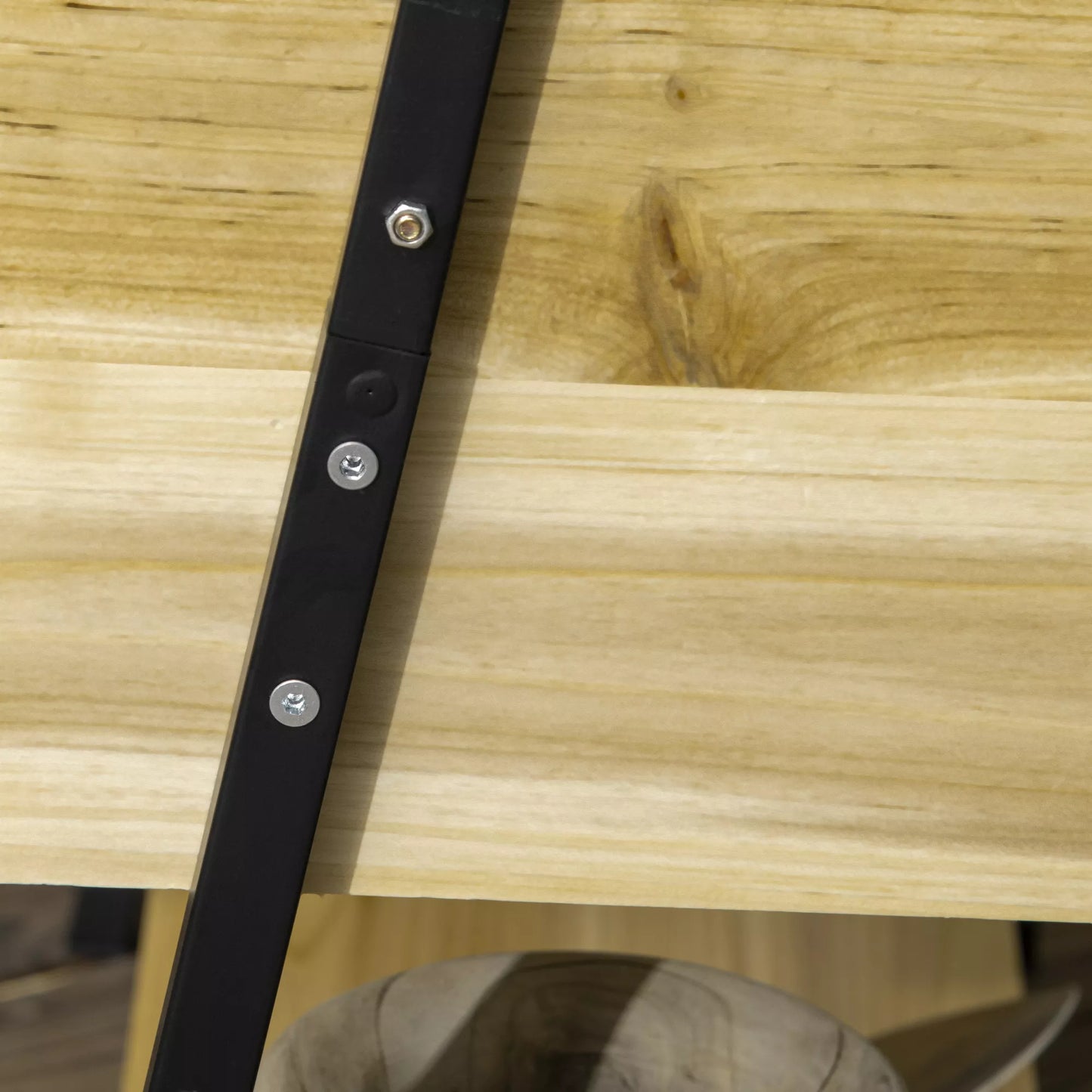 Pakeltas lysvas pramoninio dizaino, su 1 lentyna, vidinis pamušalas iš flizelino, atsparus oro sąlygoms, 80 cm x 30 cm x 125 cm