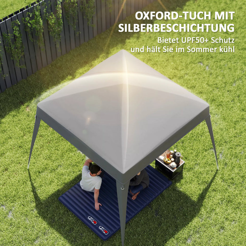 Pavilion pakaitinis stogas, pakaitinis tentas 3 x 3 m sodo paviljonui, sodo palapinės stogo pakaitas, UPF50+, Oxford audinys, šviesiai pilkos spalvos