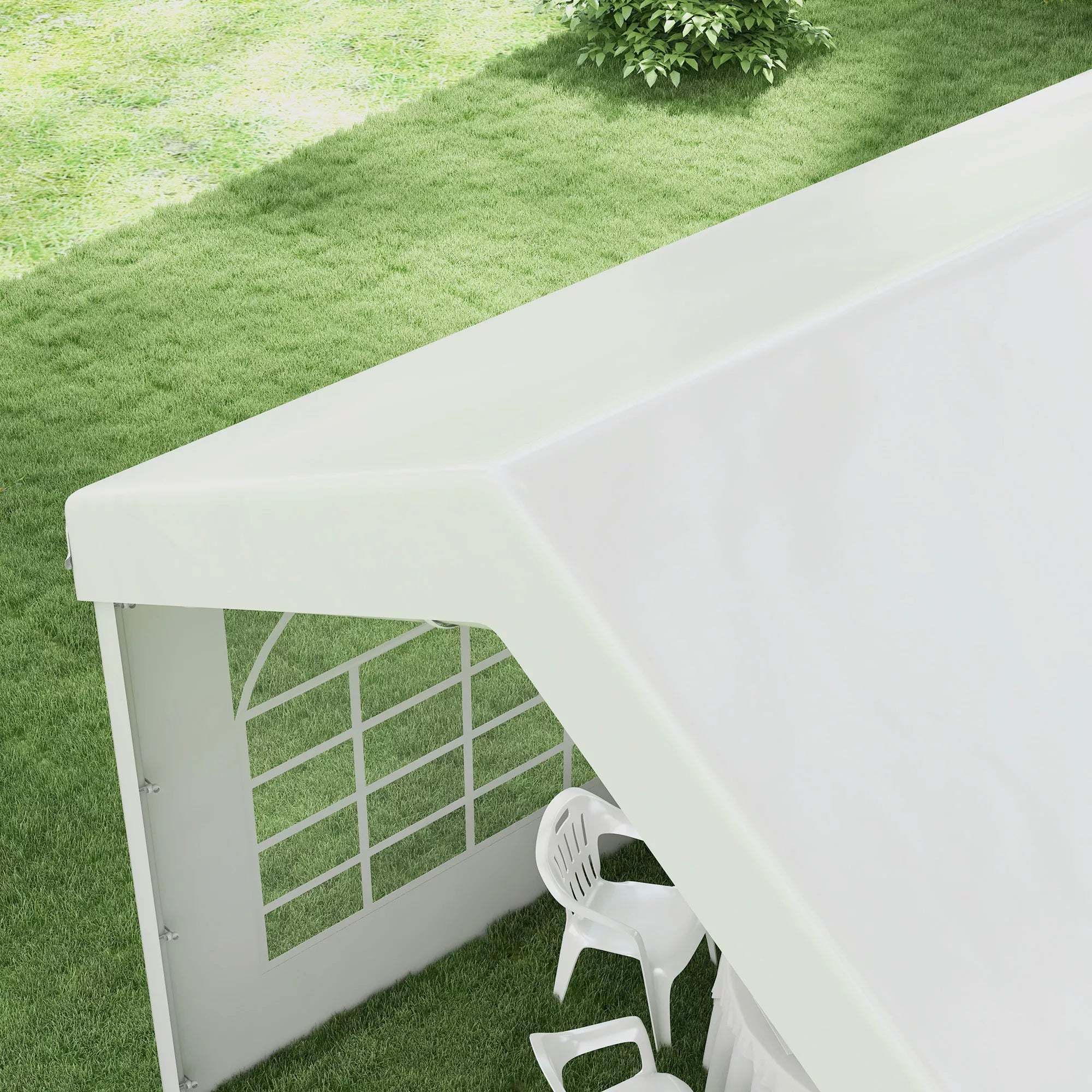 Atsarginė siena alaus palapinei arba paviljonui, nepralaidi vandeniui, lengvai montuojama, 6 x 2 m, balta