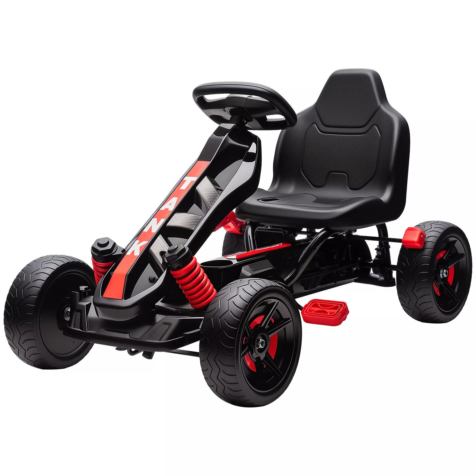 Pedalinis kartingas vaikams 3–6 metų, raudonos spalvos