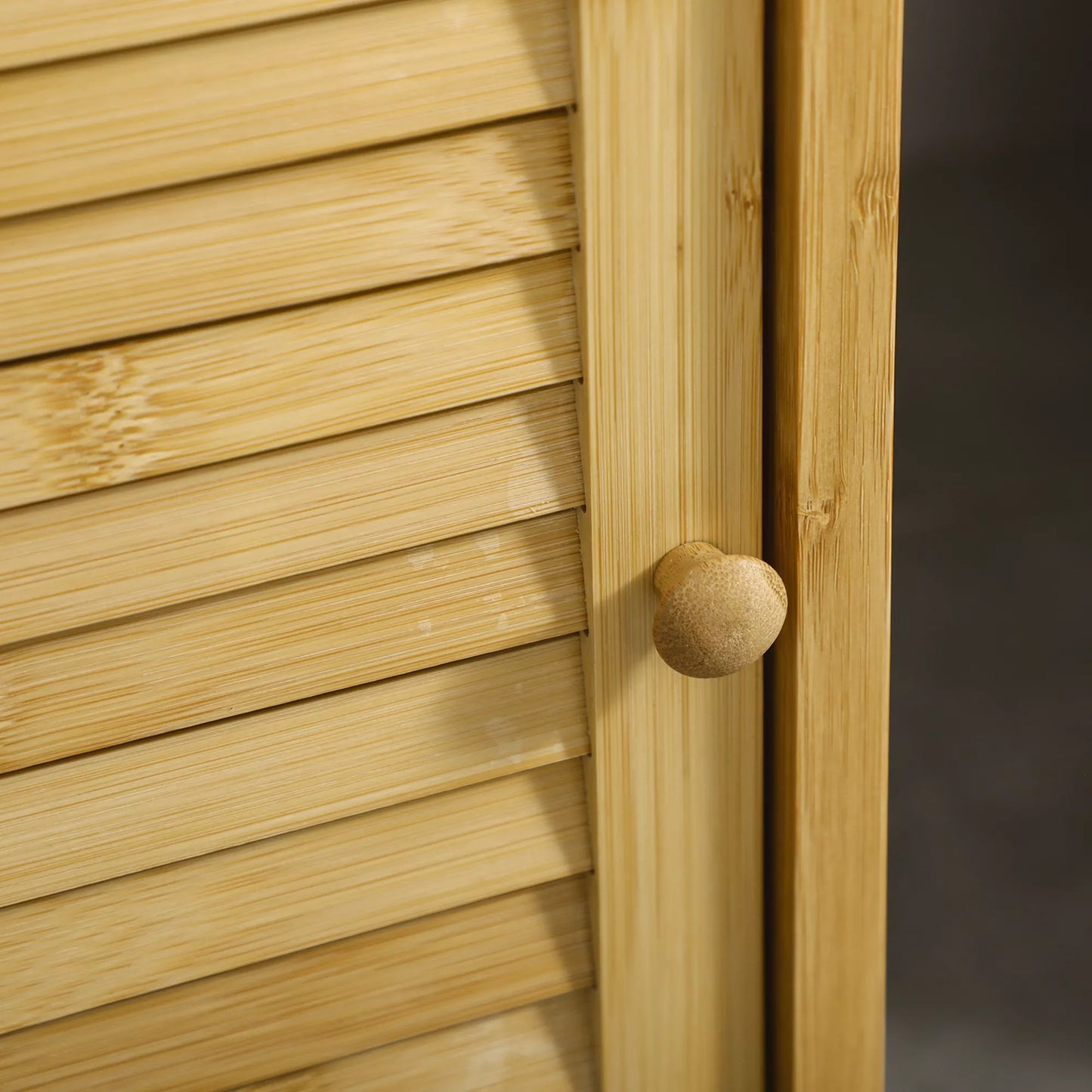 Vonios spintelė lentyna, bambukas, 1 lentyna, 1 spintelė, 33 cm x 36,5 cm x 67 cm, natūrali spalva