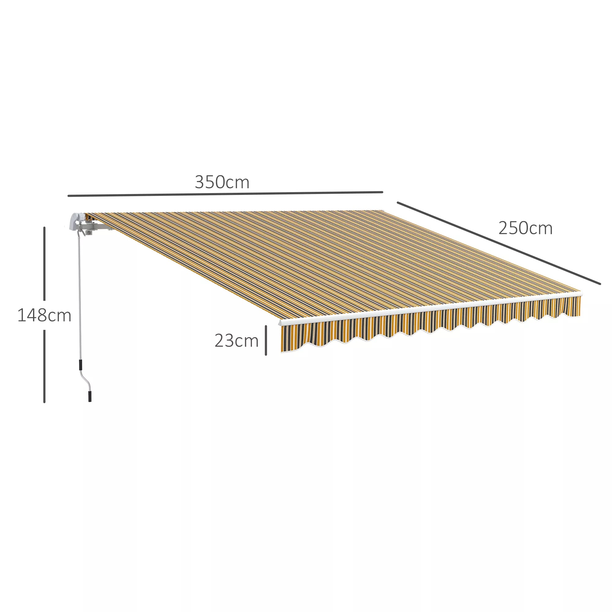 Markizė Saulės apsauga Saulės stogelis, 3,5 m x 2,5 m, geltona + pilka