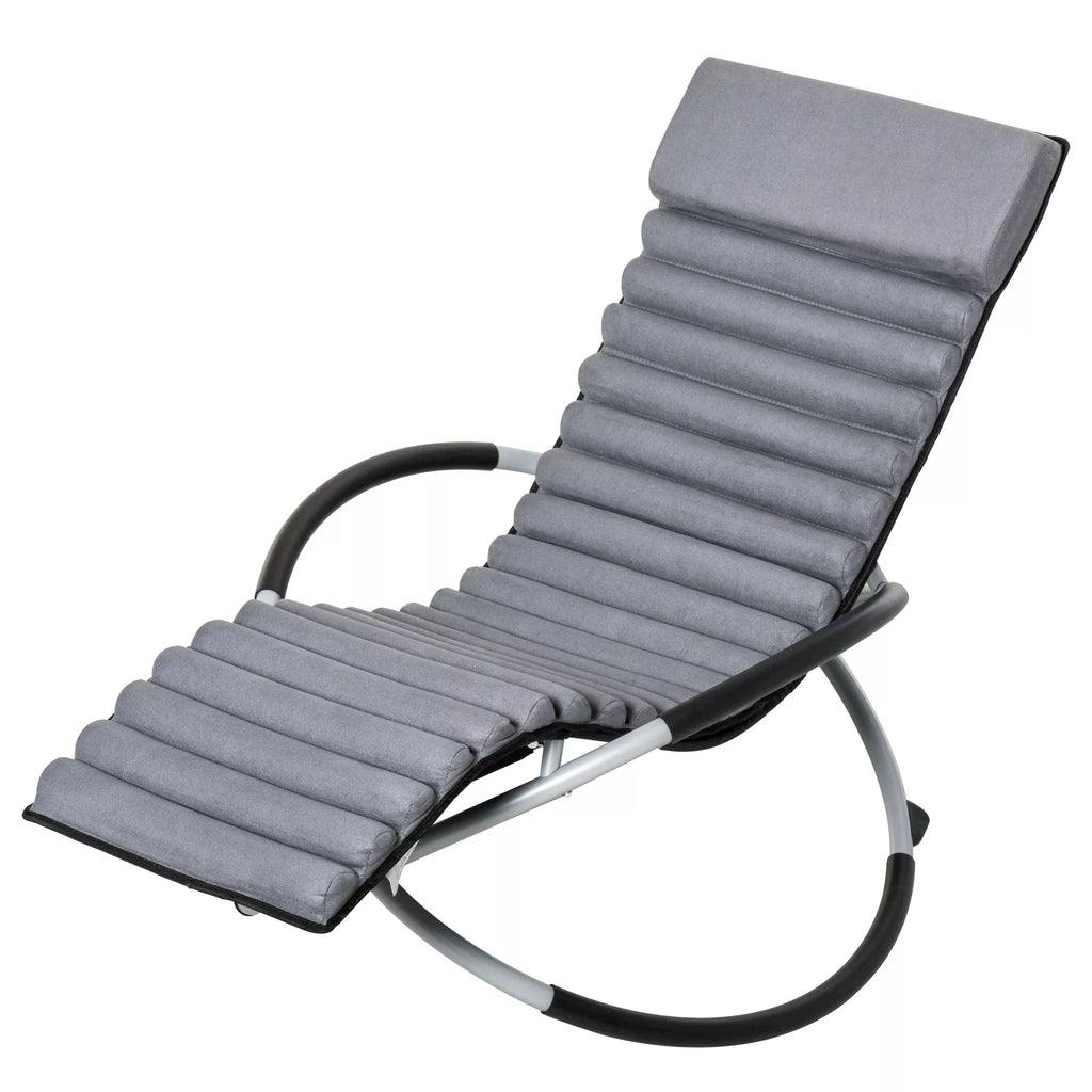 Ergonomiškas supamasis krėslas 2 in 1 Sūpynės Sodo kėdė Supamasis gultas Metalo tekstilė Rutulio formos Tamsiai pilka 145 x 74 x 86 cm