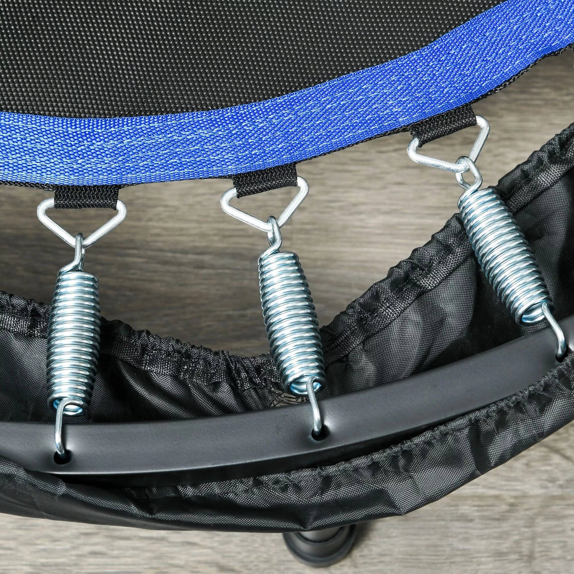 Fitneso batutas su reguliuojama rankena, 102 cm, iki 150 kg, juodos ir mėlynos spalvos