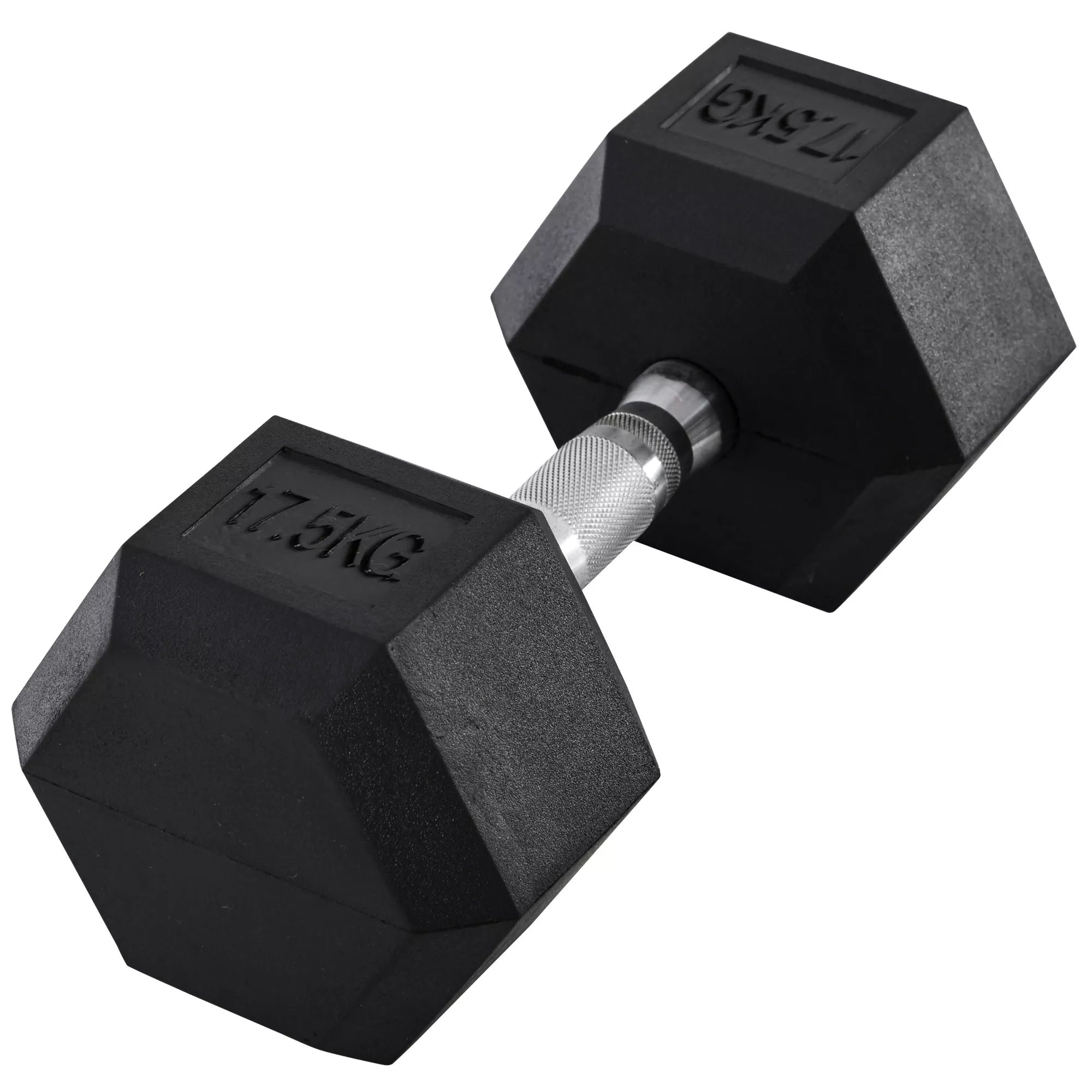 Hantel, 17,5 kg hantel, hantel, svoris, neslystantis rankena, juoda + sidabrinė