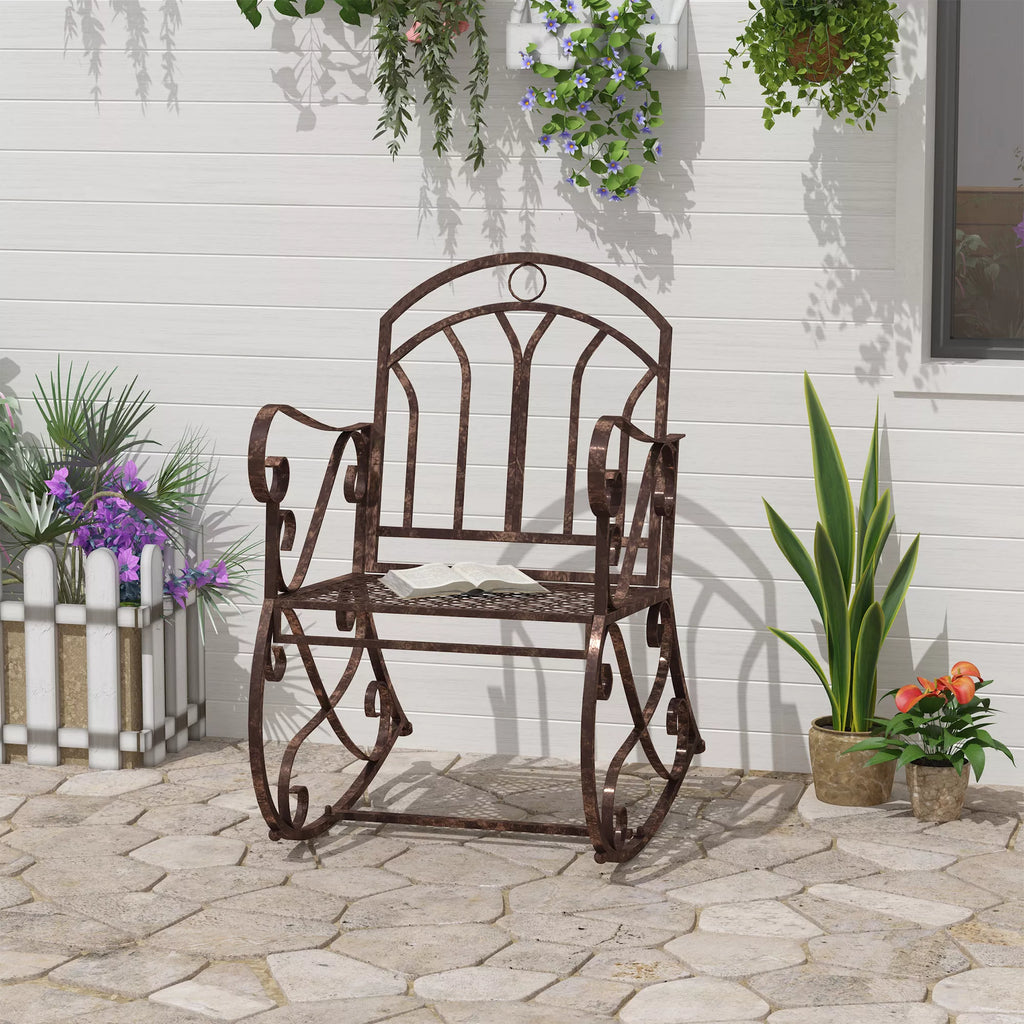 Sūpynės kėdė Sodo kėdė, vintage dizainas, 61 cm x 79 cm x 90 cm, ruda + juoda