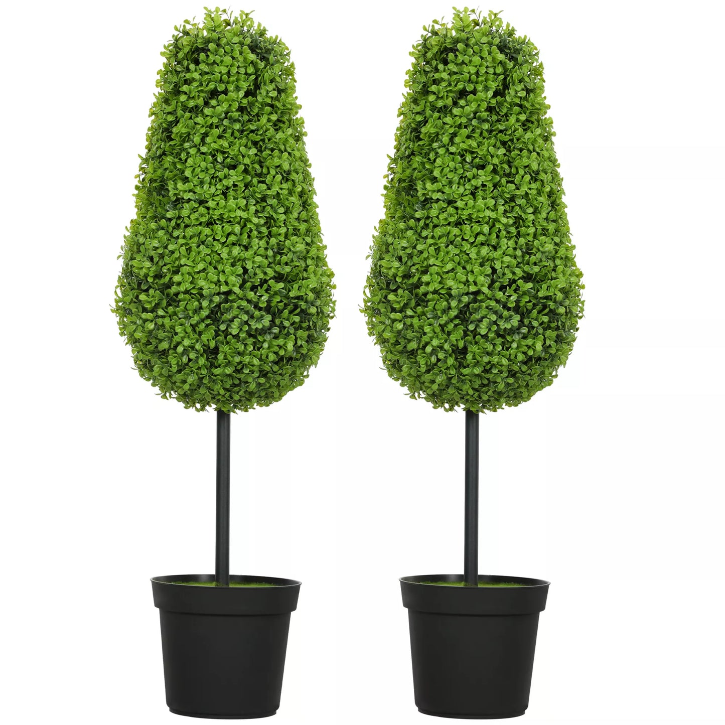 2 vnt. rinkinys Dirbtinis buksmedis 90 cm dirbtinis augalas lašelio formos, plastikiniai dirbtiniai augalai vazone, moderni dekoracija