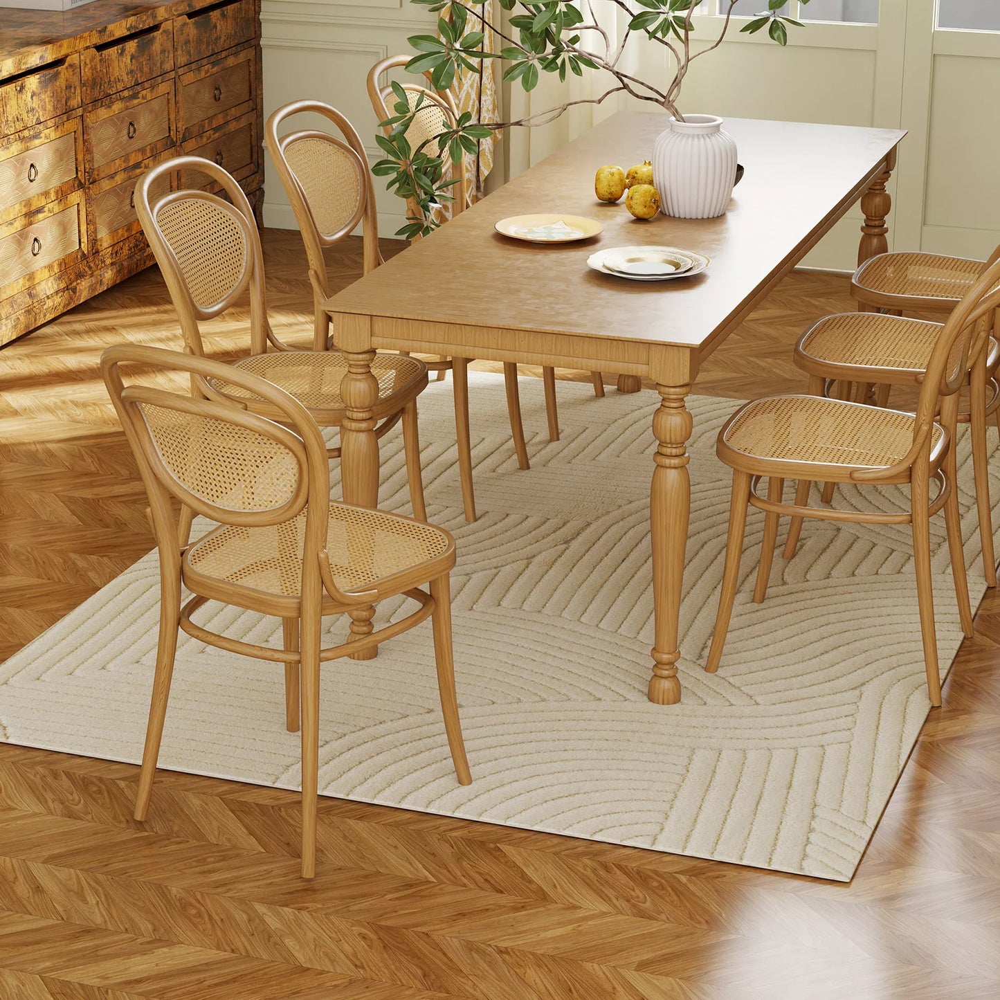 Mašininio audimo kilimas, 15 mm aukščio, universalus, neslystantis, kreminės baltos spalvos