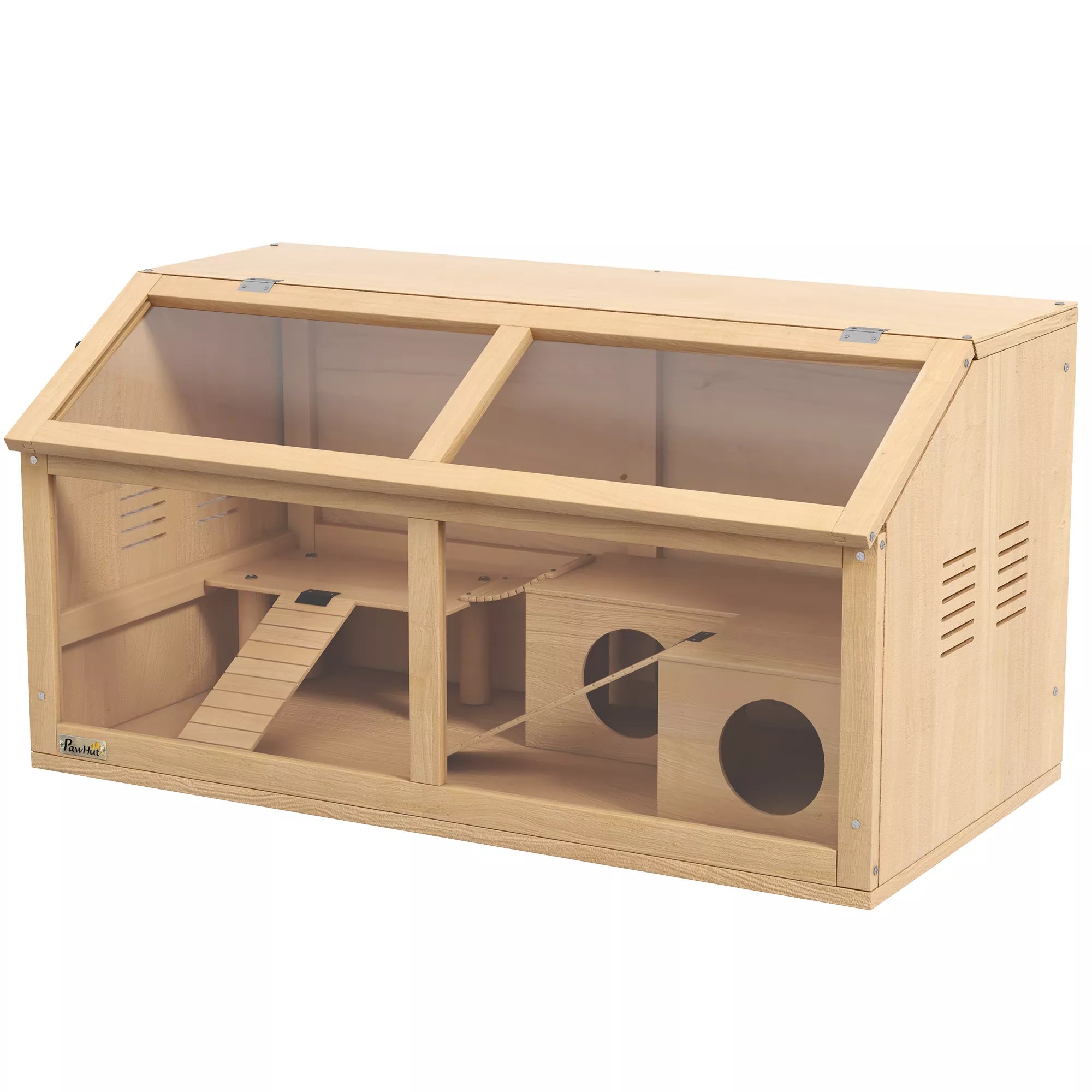 Hamsterio narvelis Sirijos hamsteriams ir nykštukiniams hamsteriams, su platforma, kabamuoju tiltu, nameliu, 85x45x44 cm