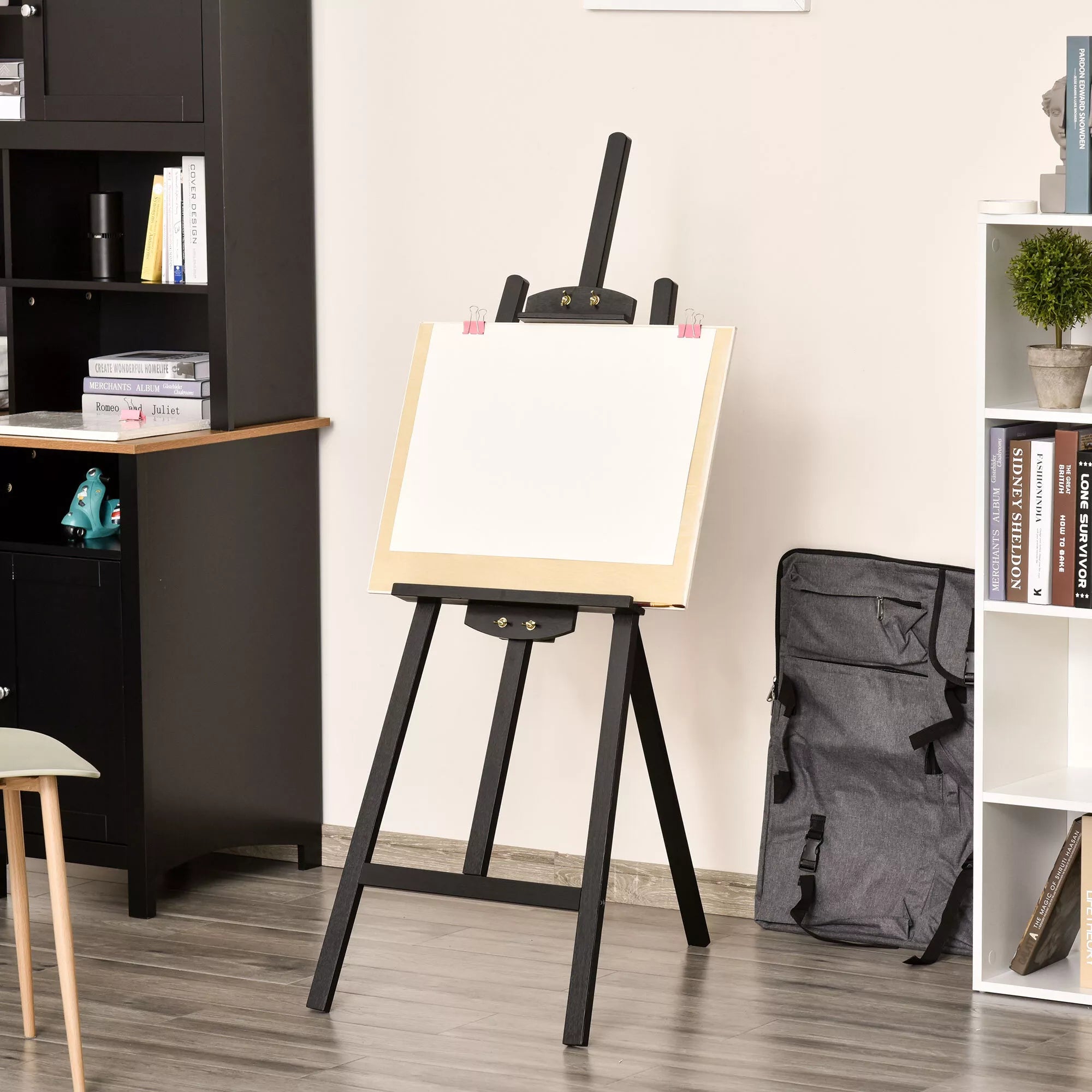 Dailės stovas reguliuojamas 134,5 cm juodas