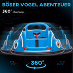Infografika: mėlynas bamperio automobilis 360 laipsnių sukimosi funkcija