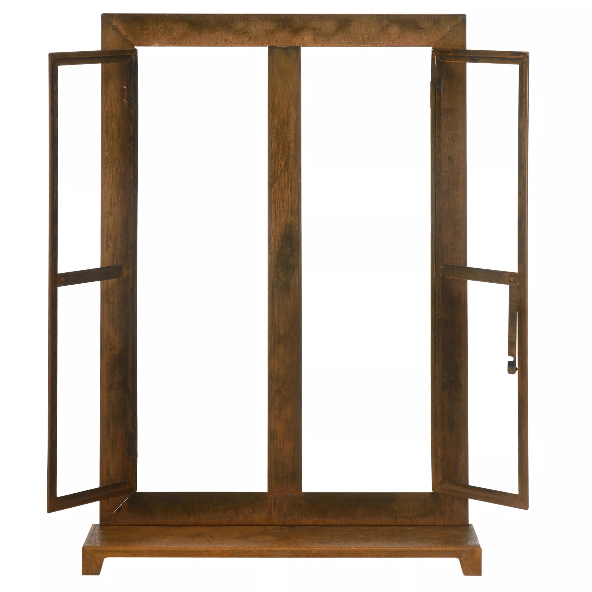 Dekoratyvinis lango rėmas sodui, vintage stiliaus, 55 cm x 19 cm x 80 cm, metalas, rudas