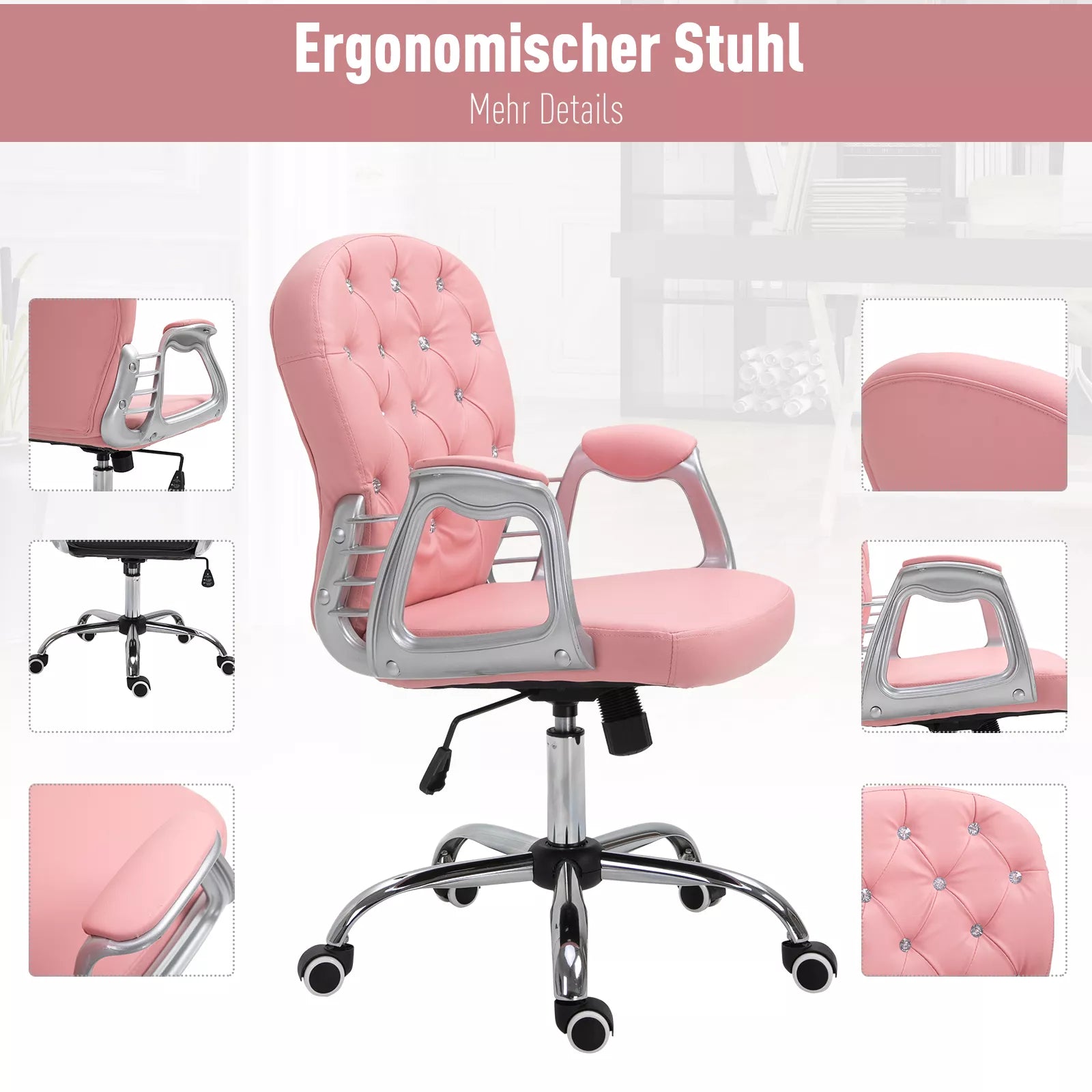 Schema su ergonomiškos kėdės detalėmis