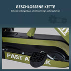 Gokarto uždaros grandinės apsaugos ir pedalo mechanizmo detalė iš arti