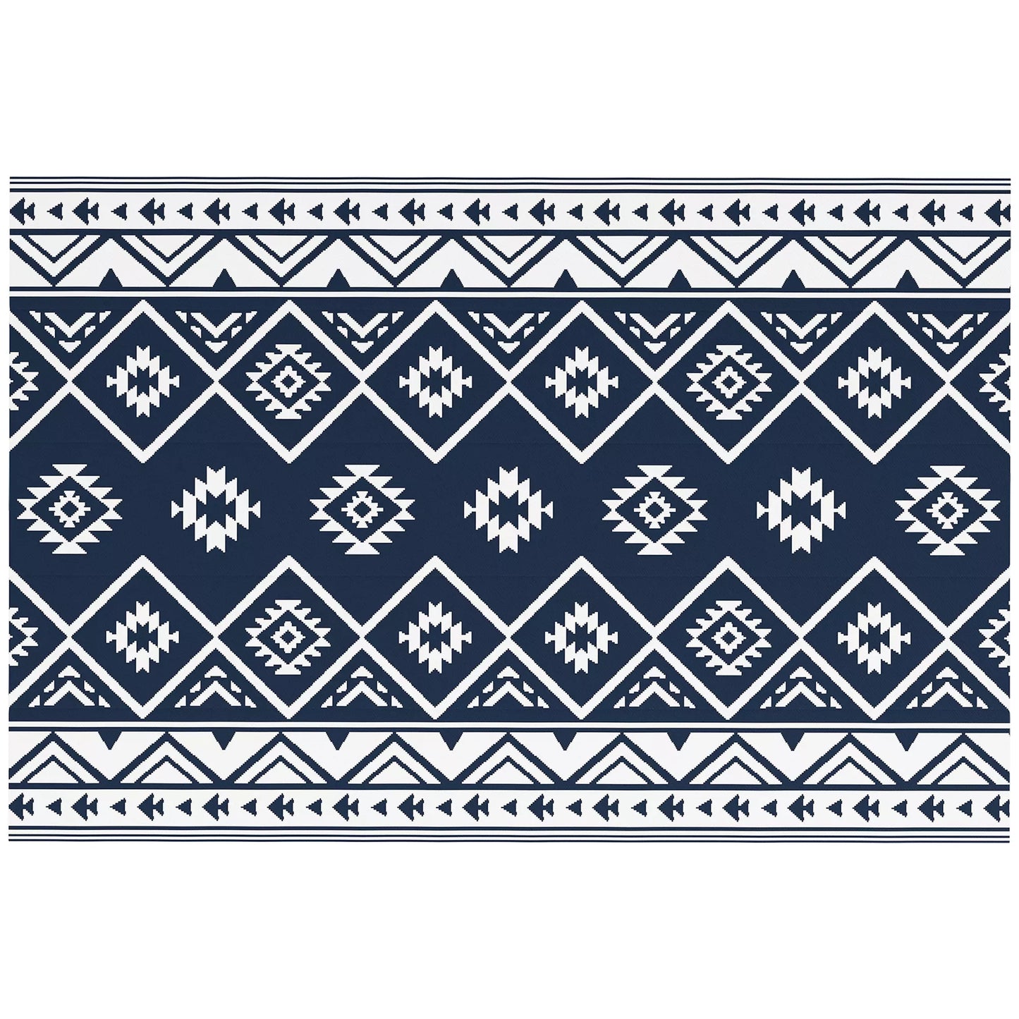 Lauko kilimas Terasos kilimas, Atsparus oro sąlygoms, Modernus dizainas, 182 cm x 274 cm x 0,3 cm, Juoda + Balta