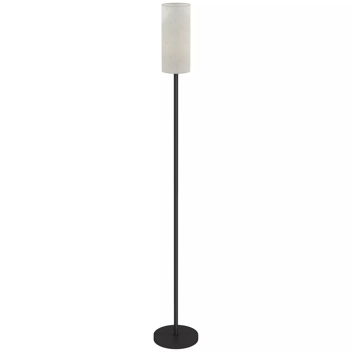 Grindinė lempa, lininio audinio imitacijos gaubtas, metalinis stovas, kojos jungiklis, balta