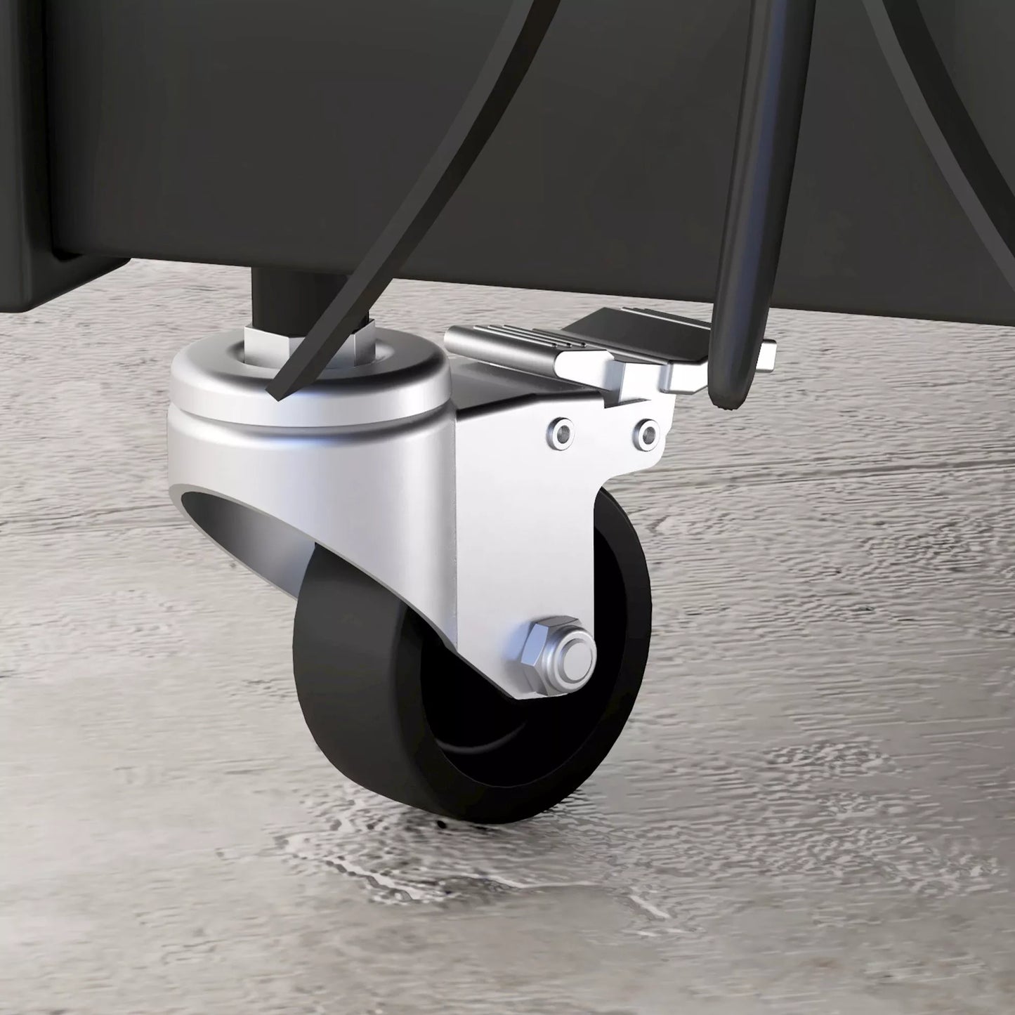 Malkinė su ratukais, daug priedų, metalinis rėmas, iki 60 kg, 48 x 30 x 76 cm, juoda