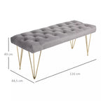 Schema su suoliuko matmenimis: 116 × 44,5 cm, aukštis 49 cm