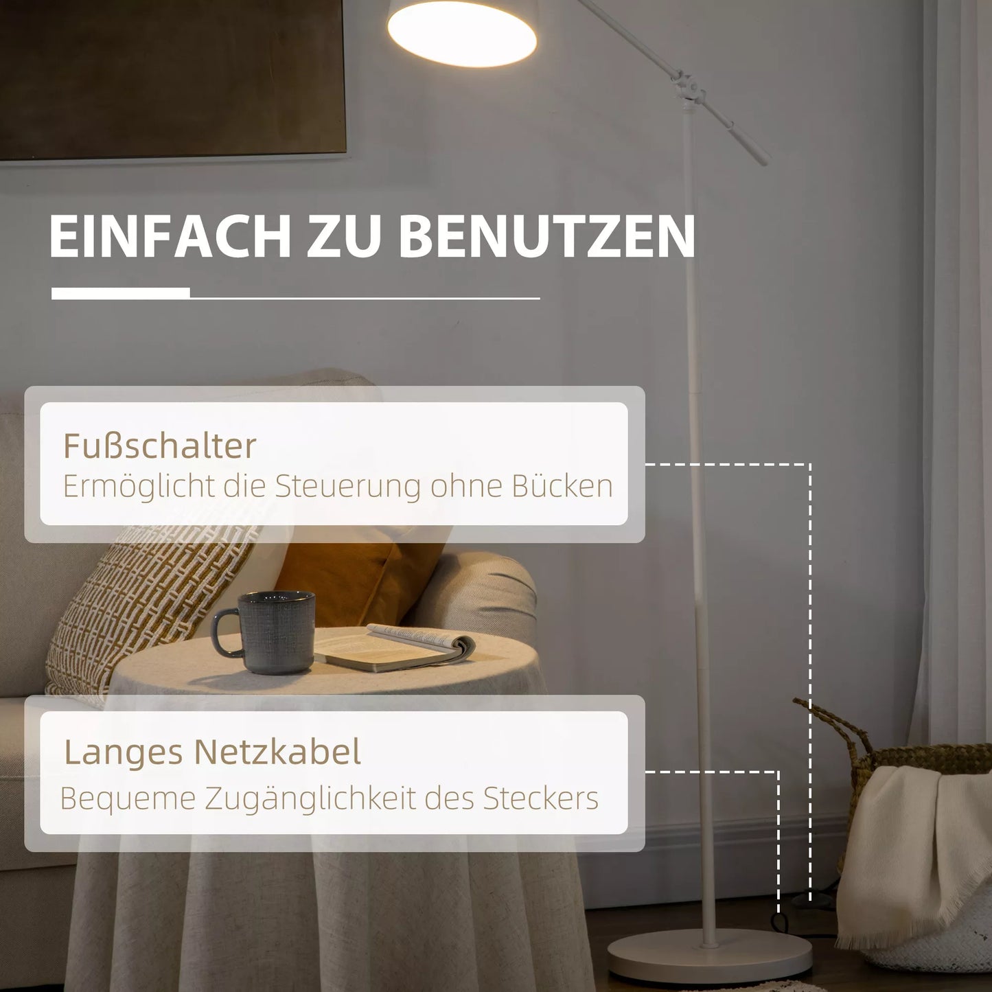 Pastatomas šviestuvas industrinio dizaino, reguliuojamo aukščio, su kojiniu jungikliu; 30 cm x 30 cm x 131 cm, juodas