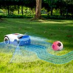 Anthbot Genie 800 vejų robotas vejoje su GPS navigacijos signalo vizualizacija