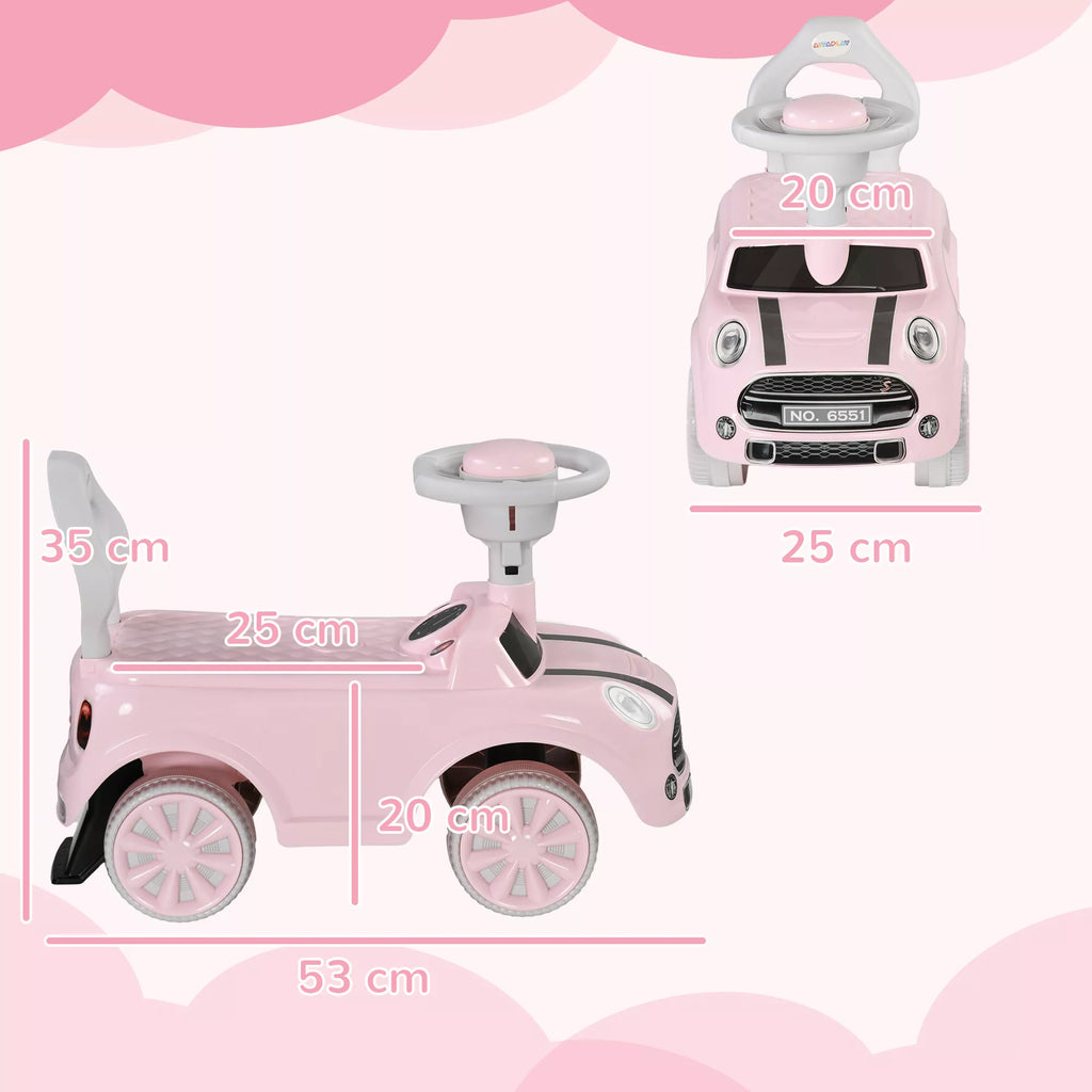 Vaikiško automobilio matmenų schema su išmatavimais