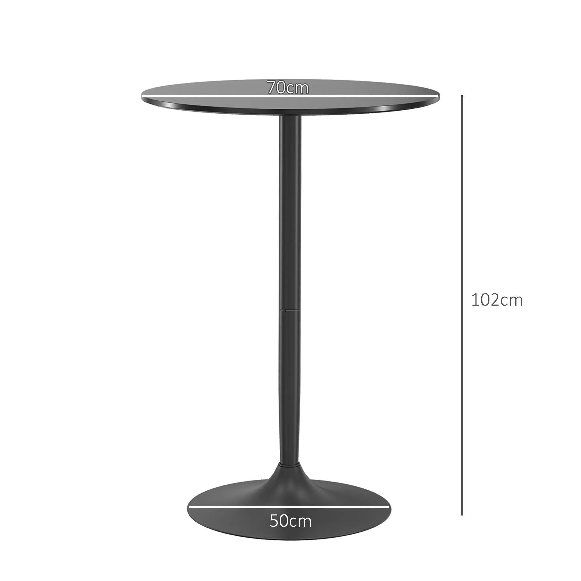 Baro stalas 70 cm MDF plienas virtuvei juodas